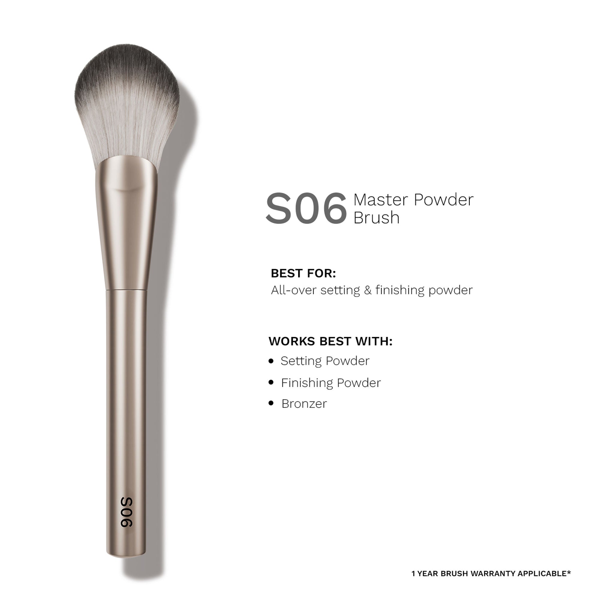 PAC Studio S06 Master Powder Brush - Large Powder Brush, Works Effortlessly with All Powder Products