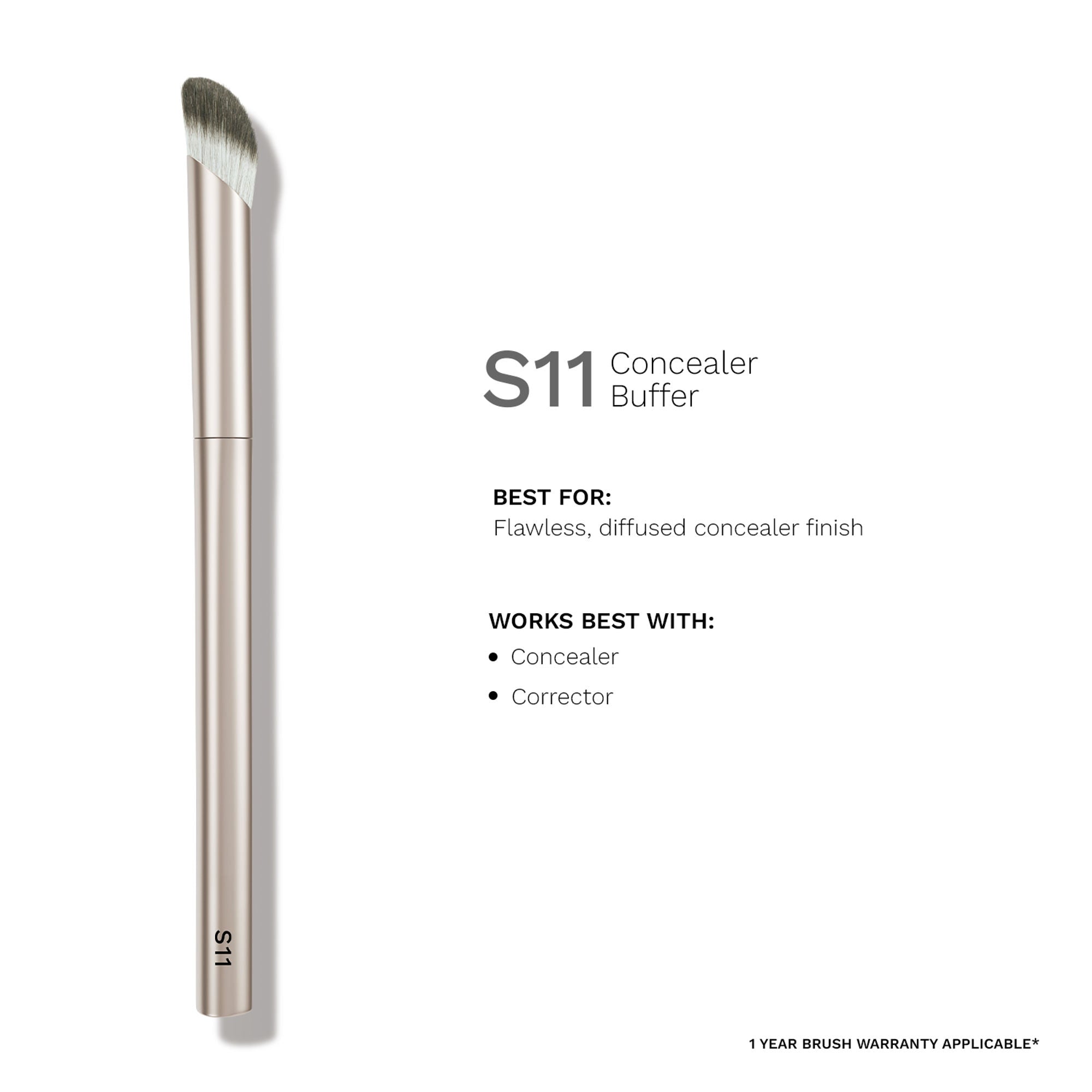PAC Studio S11 Concealer Buffer - Densely Packed Bristles for Spot Concealing, High Precision Blending
