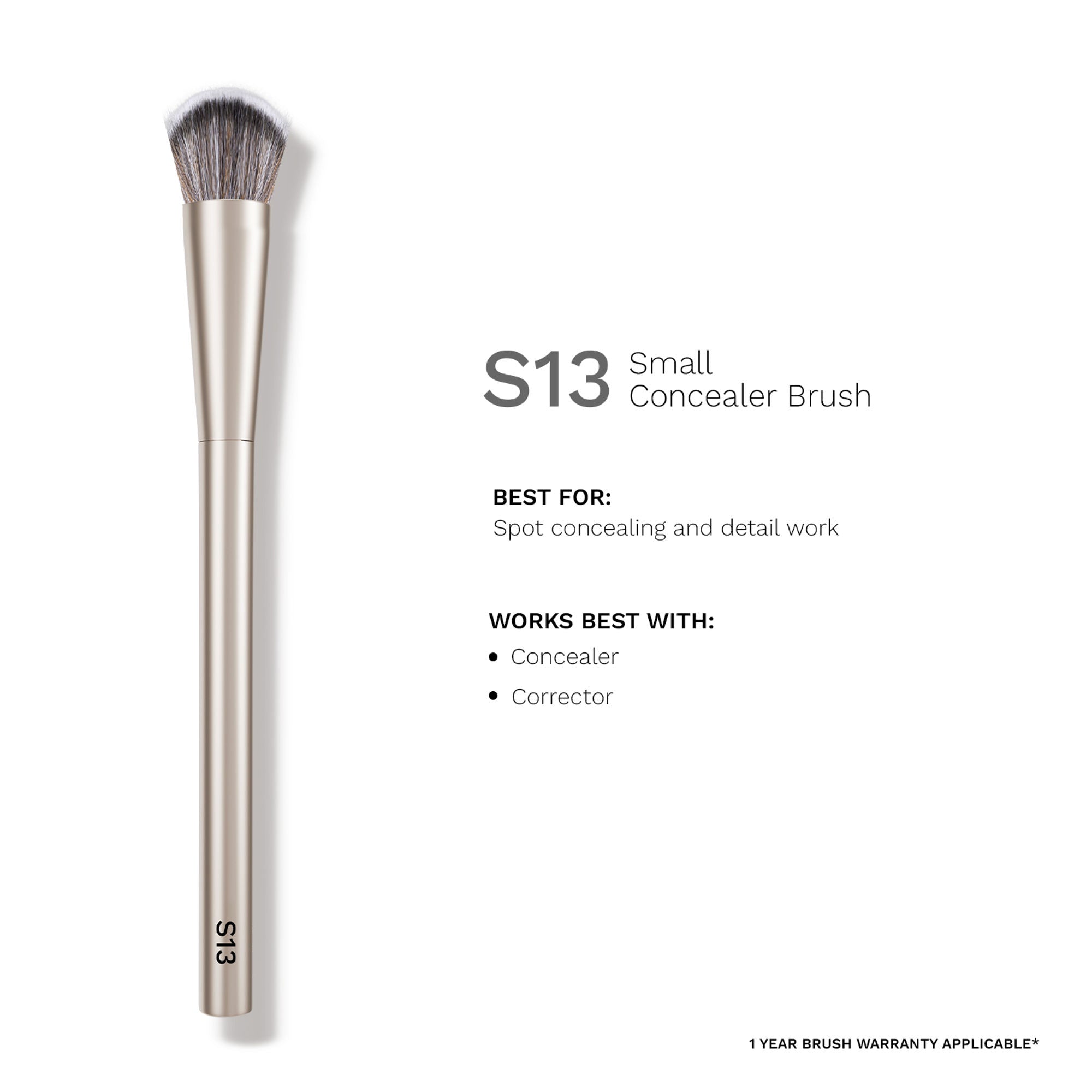 PAC Studio S13 Small Concealer Brush - Kitten Paw Shape allows Precision Coverage, Ideal for Inner Corners