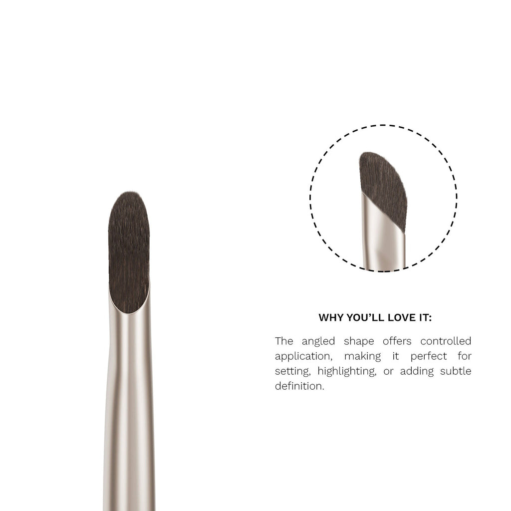 PAC Studio S14 Small Angular Powder Brush - Short Angled Brush for Precise Detailing & Lash Line Definition