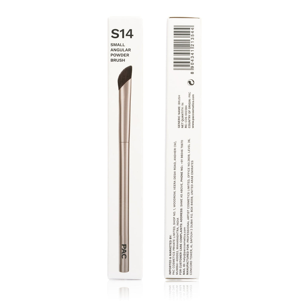PAC Studio S14 Small Angular Powder Brush - Short Angled Brush for Precise Detailing & Lash Line Definition