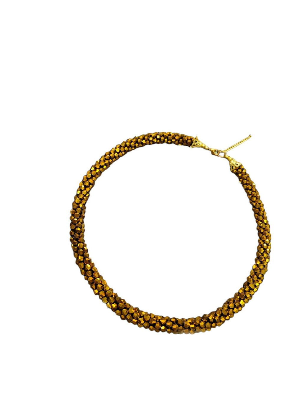 Inhanns Noor-E-Jalwa – Handmade Crystal Bead Necklace -Adjustable - Golden Only Necklace
