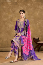 Anaita Purple Chinon Sequence Embroidered Readymade Salwar Suit - Distacart