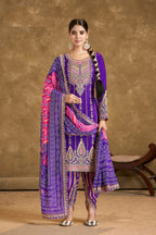 Anaita Purple Chinon Sequence Embroidered Readymade Salwar Suit - Distacart