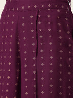 Sangria Women Wine-Coloured & Golden Khari Printed Kurta with Palazzos