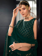 Myra Green Georgette Embroidered Designer Lehenga