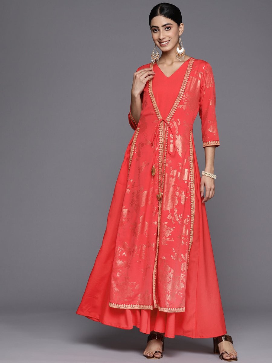 Ahalyaa Floral Printed Ethnic Maxi Dress - Distacart