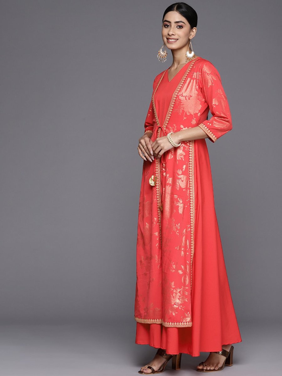 Ahalyaa Floral Printed Ethnic Maxi Dress - Distacart