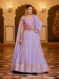 Myra Lavender Gorgette Embroidered Designer Lehenga Choli