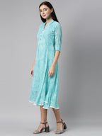 Souchii Women Floral Chiffon A-Line Midi Dress - Distacart