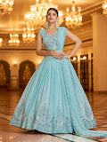 Myra Sky Gorgette Embroidered Designer Lehenga Choli