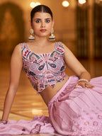 Myra Dusty Gorgette Embroidered Designer Lehenga Choli
