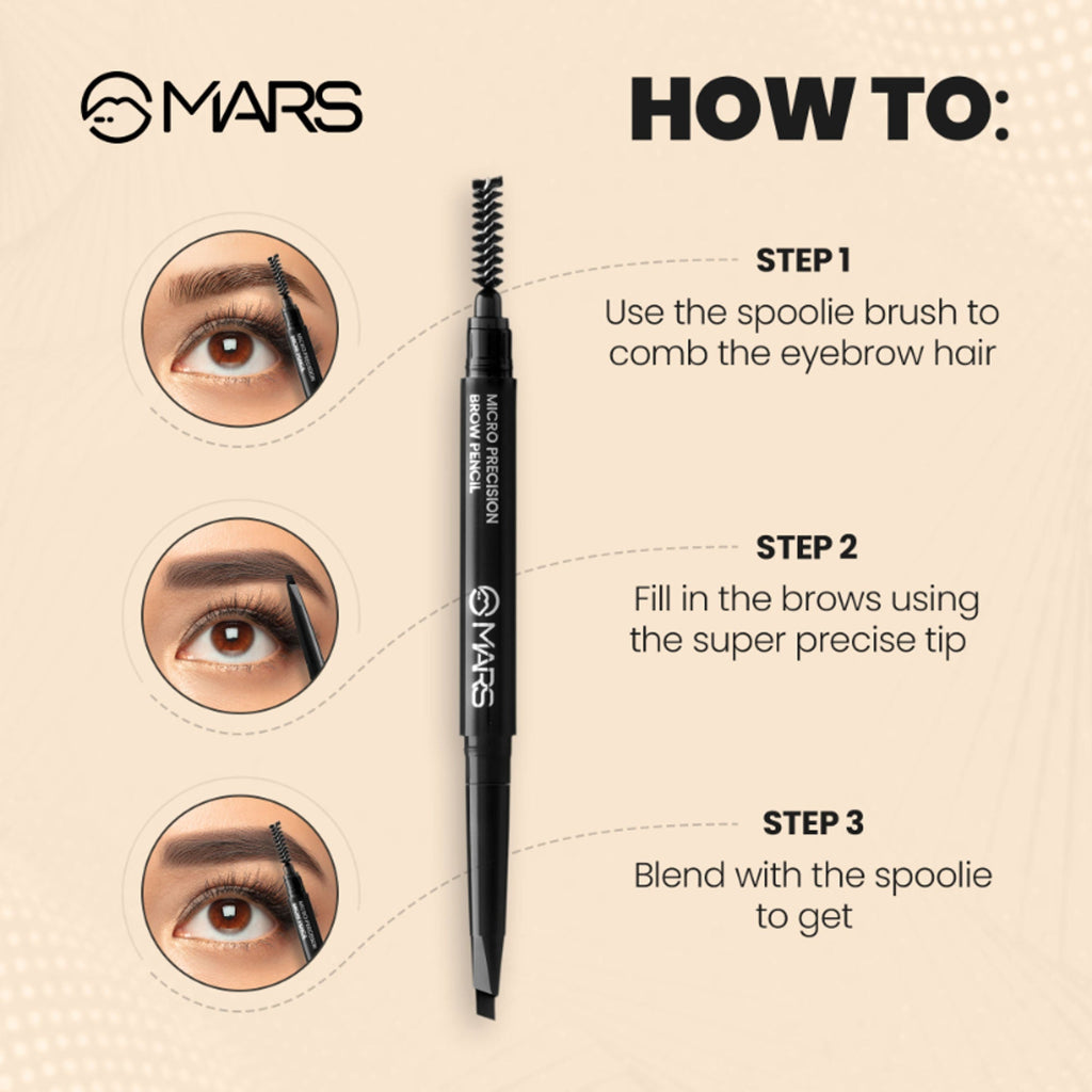 MARS Cosmetics Micro Precision Brow Pencil - Black - Distacart
