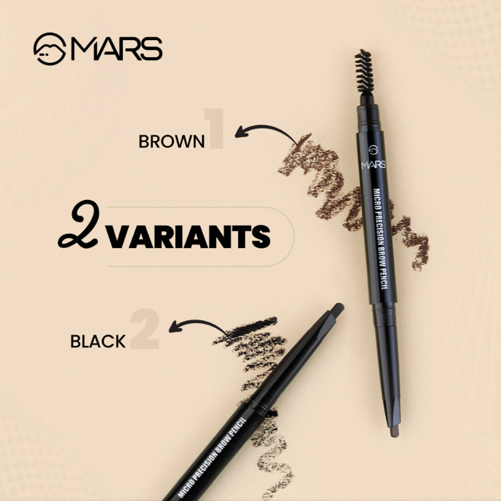 MARS Cosmetics Micro Precision Brow Pencil - Black - Distacart