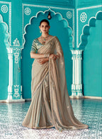 Anaita Cream Embroidery Work Saree With Jacquard Work Blouse Piece - Distacart