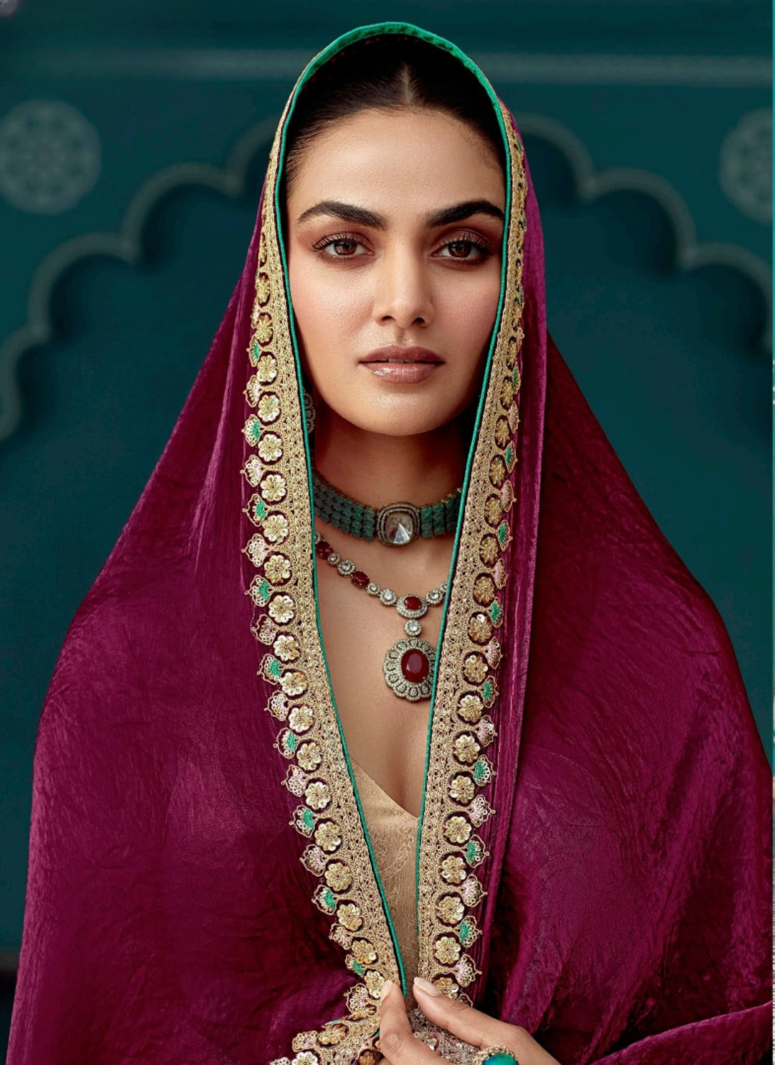 Anaita Maroon Embroidery Work Saree With Jacquard Work Blouse Piece - Distacart