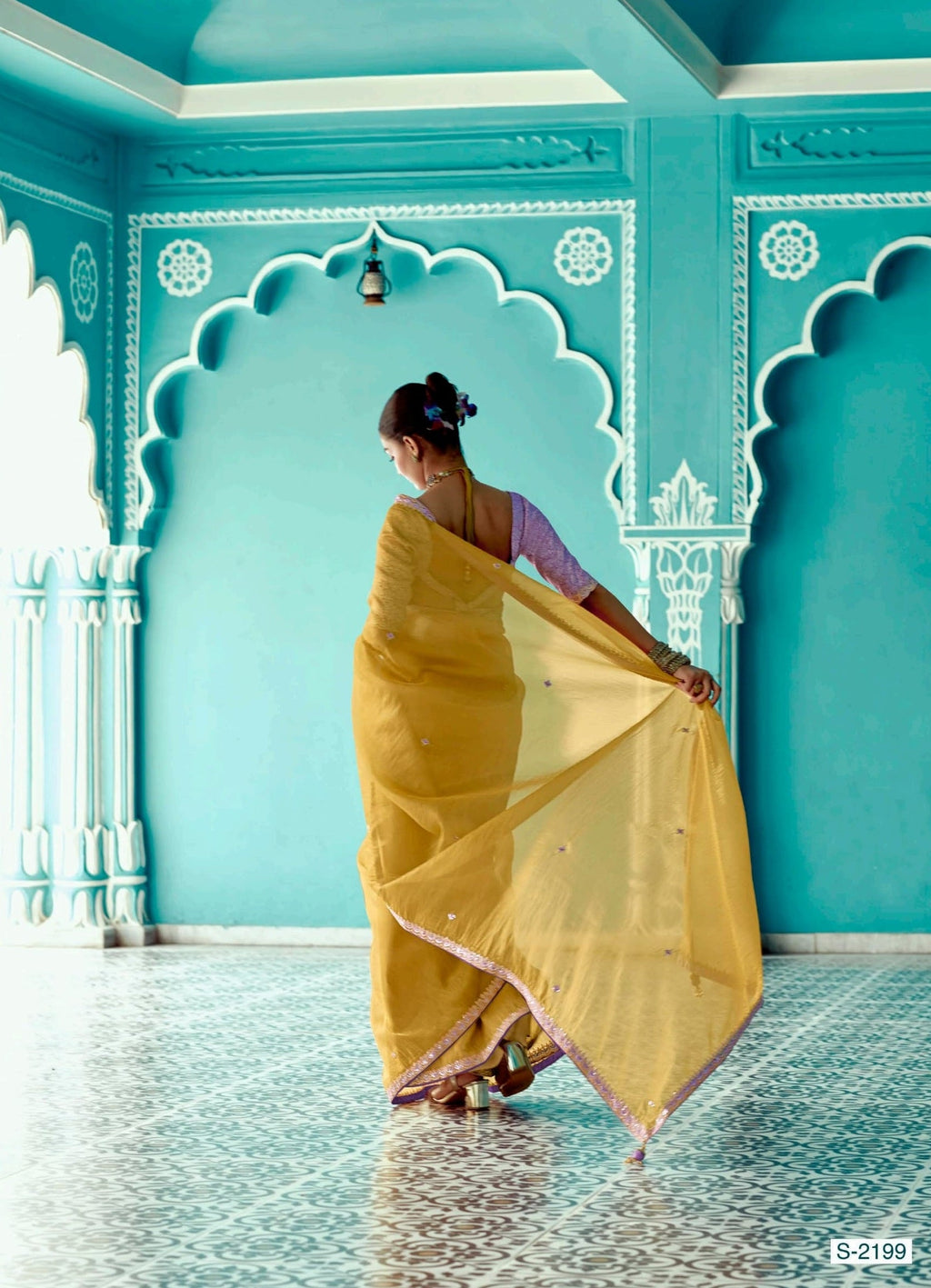 Anaita Yellow Embroidery Work Saree With Jacquard Work Blouse Piece - Distacart