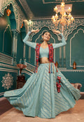 AI Fashion Pista Green Viscose Rayon Designer Navratri Lehenga Choli Collection