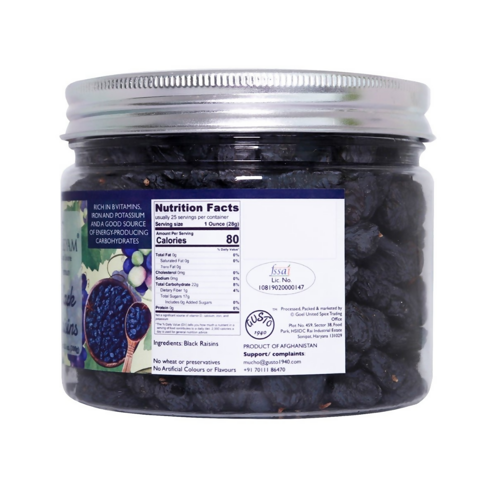 Tassyam Organics Seedless Black Raisins - Distacart