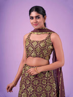 Myra Lilac Georgette Embroidered Designer Lehenga