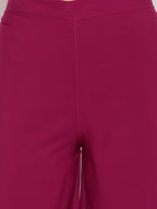 Janasya Magenta Printed Kurta with Sharara & Dupatta - Distacart