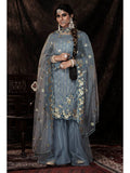 Myra Grey Net Embroidered Sharara Suit