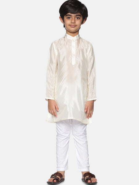 Sethukrishna Boys White Kurta with Churidar