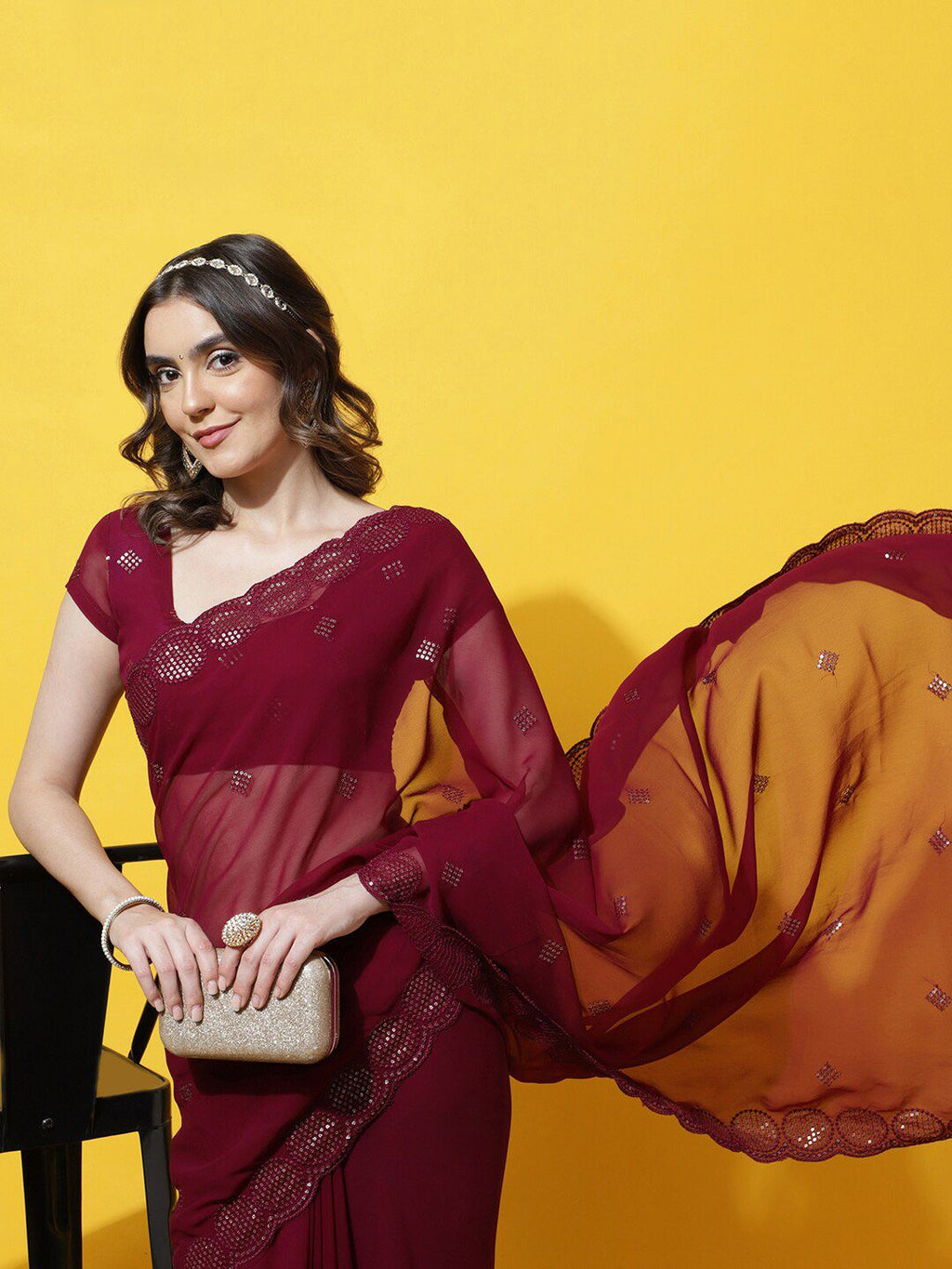 kasee Embellished Sequinned Saree - Distacart