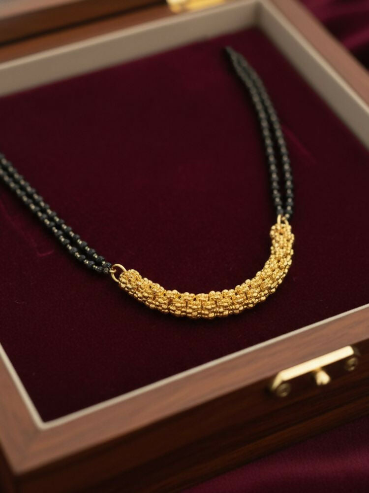 NVR Women Gold Plated Black Beaded Mangalsutra - Distacart
