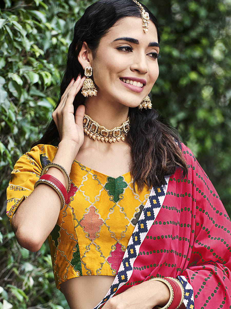 Myra Yellow Silk Embroidered Designer Lehenga Choli