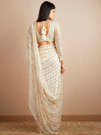 Sangria Georgette Ethnic Embellished Party Wear Saree