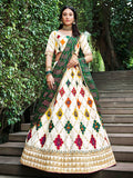 Myra White Silk Embroidered Designer Lehenga Choli