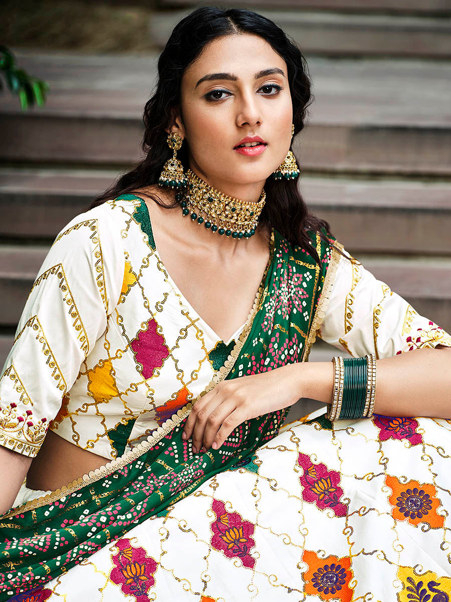 Myra White Silk Embroidered Designer Lehenga Choli