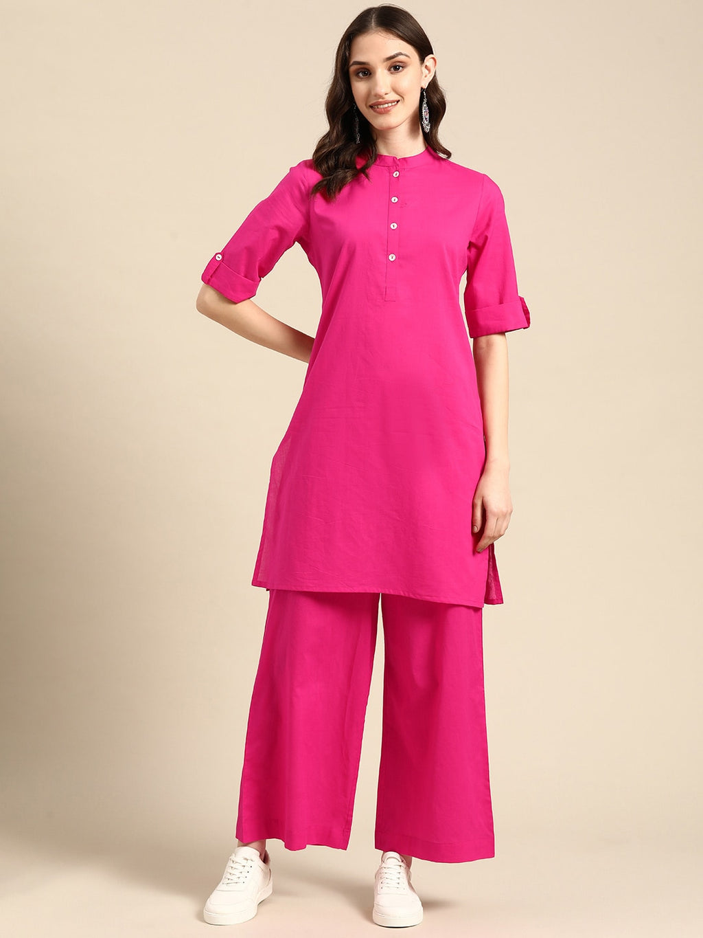 Sangria Women Pure Cotton Kurta with Palazzos