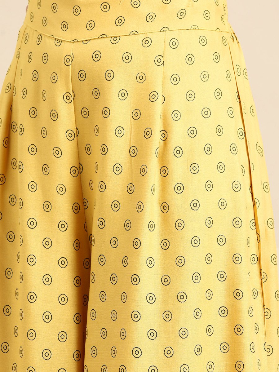 All About You Women Yellow Printed Kurta with Palazzos & Dupatta