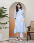 Vaasva Women White Floral Cotton Printed Flare Kurti - Distacart