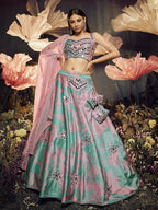 Myra Dusty Pink Velvet Embroidered Designer Lehenga