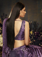 Myra Purple Velvet Embroidered Designer Lehenga