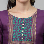 Maai Rayon Hand Printed Kurta Purple - Distacart