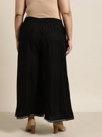 Juniper Women`s Black Rayon Daily Wear Solid Flared Palazzo - Distacart
