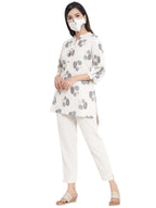 Juniper Women Natural Cotton Flex Printed High-Low Kurta - Distacart