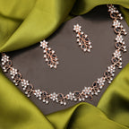Tehzeeb Creations Brass, Stone, Crystal, Stainless Steel Gold-Polished Black Jewel Set