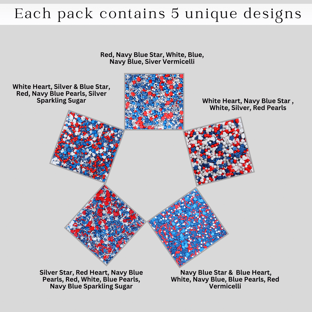confect edible patriotic sprinkles edible sprinkles for cake cupcake decorations heros triumph sprinkle pack of 5 j4 05