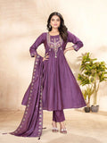 Lehenga Mart Designer Anarkali Suit With Kurta, Pant, Dupatta For Women-Purple - Distacart