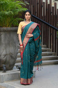 Beatitude Green Cotton Banarasi Saree
