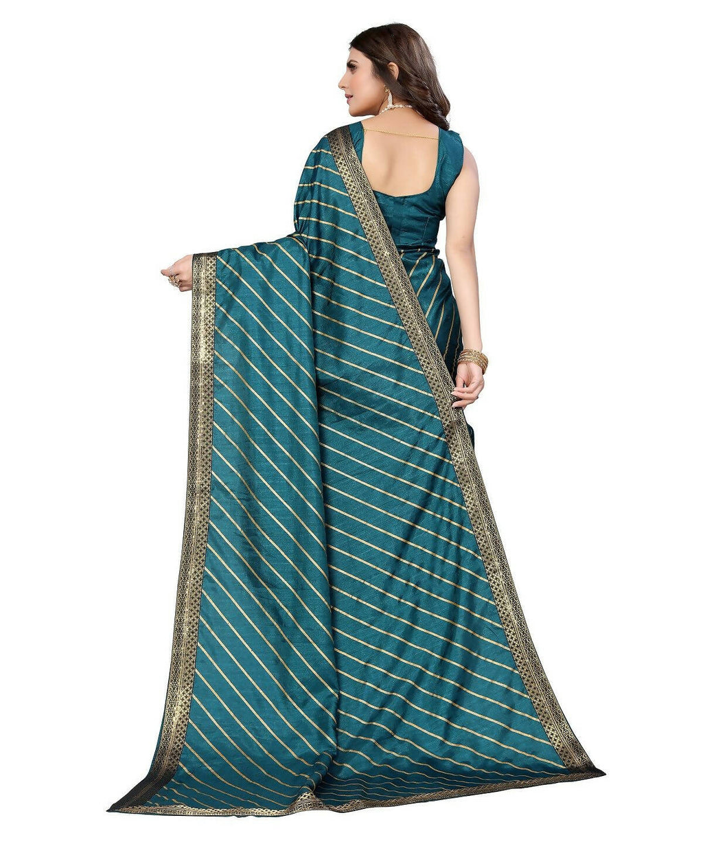 Vamika Dola Silk Rama Green Lace Border Bollywood Style Saree (SUCHI RAMA) - Distacart