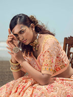 Myra Peach Georgette Embroidered Designer Lehenga Choli