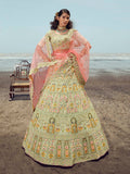 Myra Pista Green Georgette Embroidered Designer Lehenga Choli