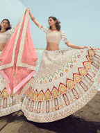 Myra White Georgette Embroidered Designer Lehenga Choli