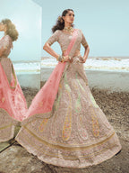 Myra Beige Organza Embroidered Designer Lehenga Choli